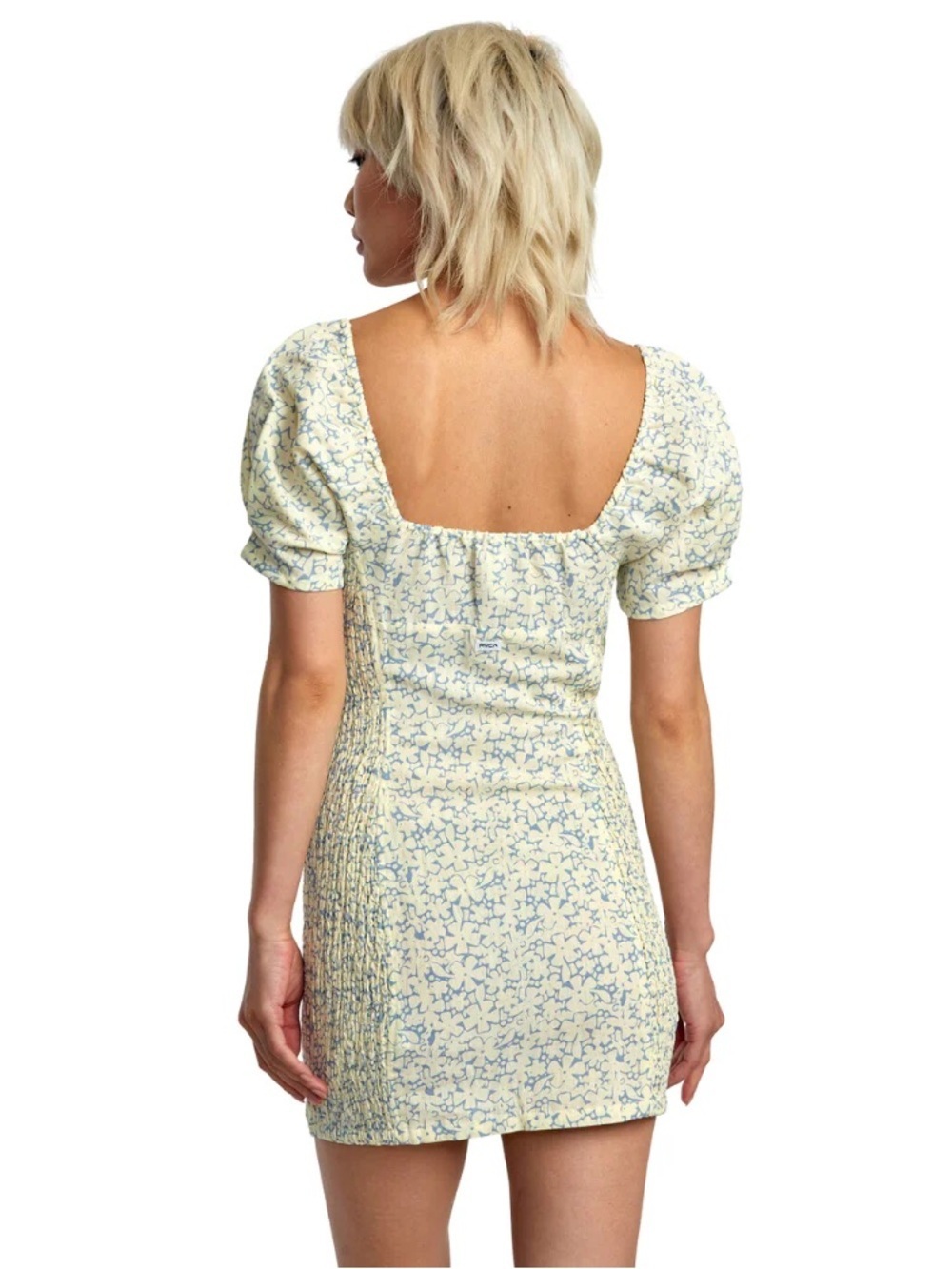 RVCA Pale Yellow Floral Tie-Front Mini Dress - Picture 2 of 11